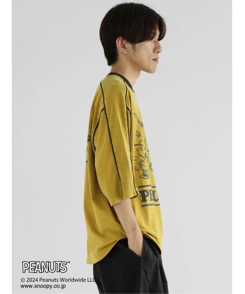 PEANUTS(ピーナッツ)の「【ユニセックス】PEANUTS/スヌーピー ゲームシャツTEE(Tシャツ/カットソー・レディース・チャコールグレー/マスタード/ピンク/ライトグレー・XL/L/M)」の5枚目の写真
