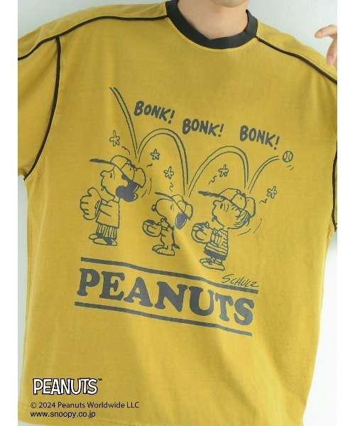 PEANUTS(ピーナッツ)の「【ユニセックス】PEANUTS/スヌーピー ゲームシャツTEE(Tシャツ/カットソー・レディース・チャコールグレー/マスタード/ピンク/ライトグレー・XL/L/M)」の7枚目の写真
