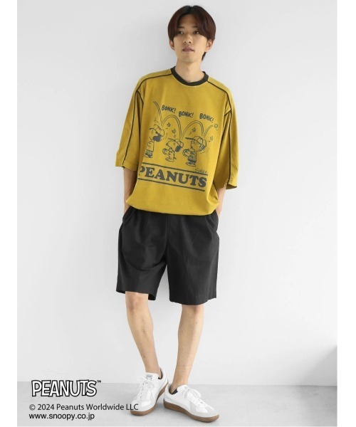 PEANUTS(ピーナッツ)の「【ユニセックス】PEANUTS/スヌーピー ゲームシャツTEE(Tシャツ/カットソー・レディース・チャコールグレー/マスタード/ピンク/ライトグレー・XL/L/M)」の9枚目の写真