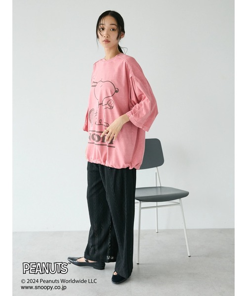 PEANUTS(ピーナッツ)の「【ユニセックス】PEANUTS/スヌーピー ゲームシャツTEE(Tシャツ/カットソー・レディース・チャコールグレー/マスタード/ピンク/ライトグレー・XL/L/M)」の12枚目の写真