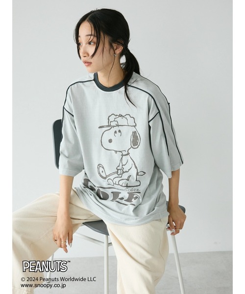 PEANUTS(ピーナッツ)の「【ユニセックス】PEANUTS/スヌーピー ゲームシャツTEE(Tシャツ/カットソー・レディース・チャコールグレー/マスタード/ピンク/ライトグレー・XL/L/M)」の14枚目の写真