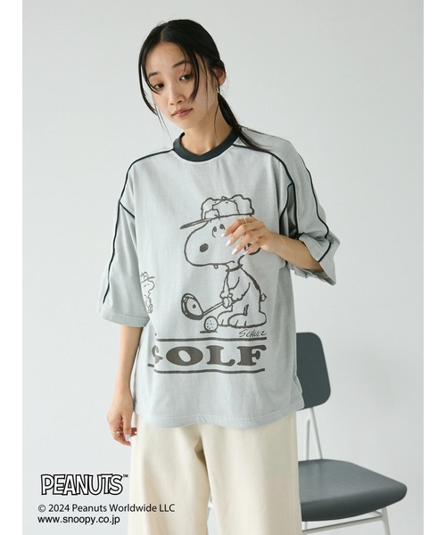 PEANUTS(ピーナッツ)の「【ユニセックス】PEANUTS/スヌーピー ゲームシャツTEE(Tシャツ/カットソー・レディース・チャコールグレー/マスタード/ピンク/ライトグレー・XL/L/M)」の15枚目の写真