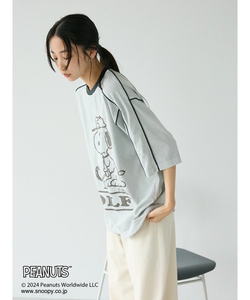 PEANUTS(ピーナッツ)の「【ユニセックス】PEANUTS/スヌーピー ゲームシャツTEE(Tシャツ/カットソー・レディース・チャコールグレー/マスタード/ピンク/ライトグレー・XL/L/M)」の16枚目の写真