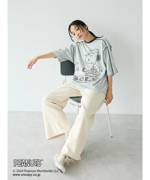 PEANUTS(ピーナッツ)の「【ユニセックス】PEANUTS/スヌーピー ゲームシャツTEE(Tシャツ/カットソー・レディース・チャコールグレー/マスタード/ピンク/ライトグレー・XL/L/M)」の18枚目の写真