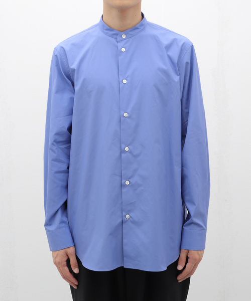 ATON（エイトン）の「ATON (エイトン) SUVIN BORAD BAND COLLAR SHIRT BLAGCW0003（シャツ/ブラウス・メンズ・ブルー系その他/ネイビー・6/4）」の2枚目の写真