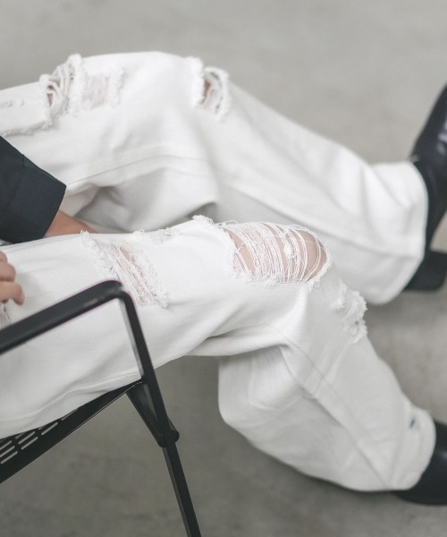 Shoowtime(ショウタイム)の「ハードクラッシュホワイトデニムパンツ(デニムパンツ・メンズ・ホワイト・SMALL/MEDIUM/X-LARGE/LARGE)」の7枚目の写真