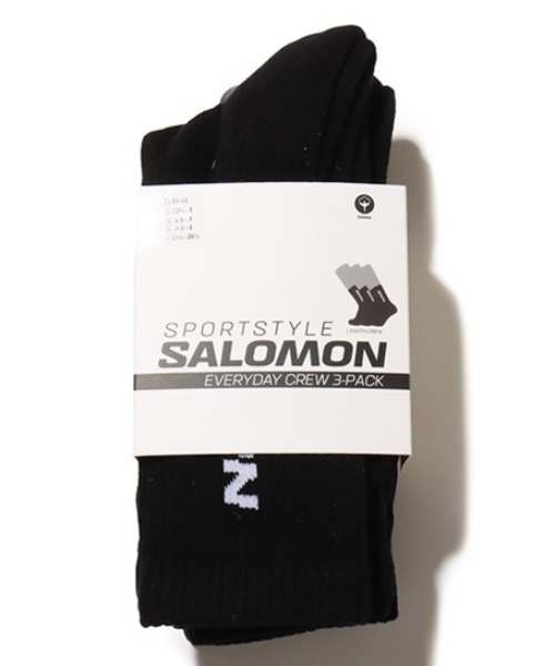 SALOMON（サロモン）の「SALOMON EVERYDAY CREW 3-PACK / サロモン エブリデイ クルー 3-パック（ソックス/靴下・メンズ・ブラック・S/M/L）」の2枚目の写真
