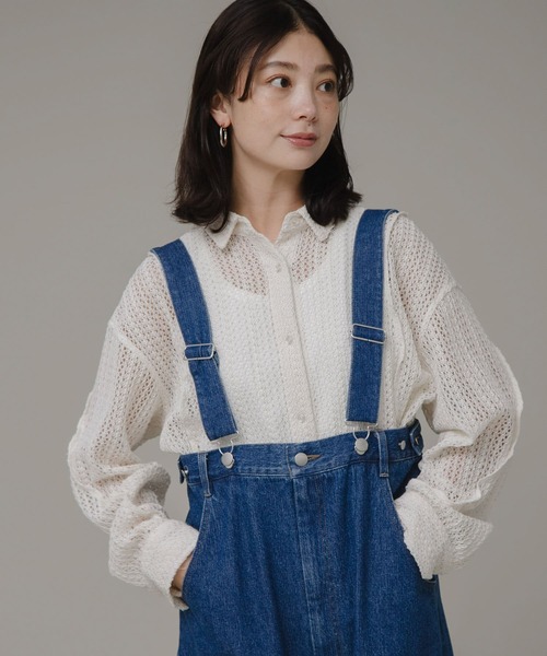 URBAN RESEARCH Sonny Label(アーバンリサーチサニーレーベル)の「ルーズレースシャツ(シャツ/ブラウス・レディース・ベージュ/オフホワイト/ブラック・FREE)」の1枚目の写真