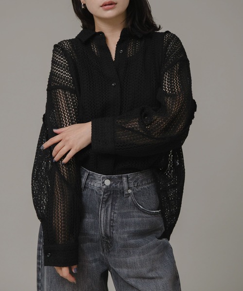 URBAN RESEARCH Sonny Label(アーバンリサーチサニーレーベル)の「ルーズレースシャツ(シャツ/ブラウス・レディース・ベージュ/オフホワイト/ブラック・FREE)」の2枚目の写真