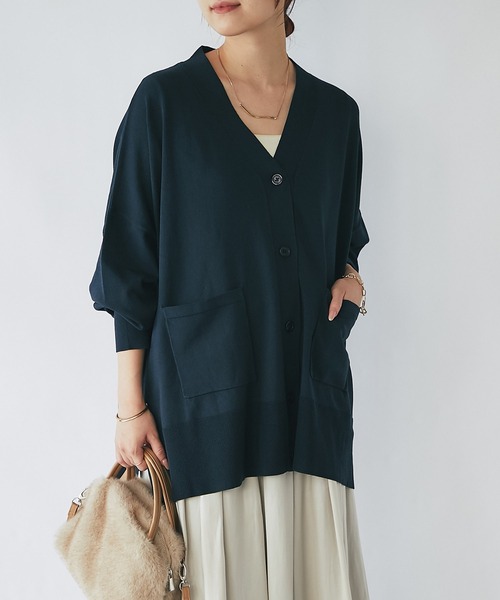 【セール】ニットポンチョカーディガン（カーディガン/ボレロ）｜un dix cors（アンディコール）