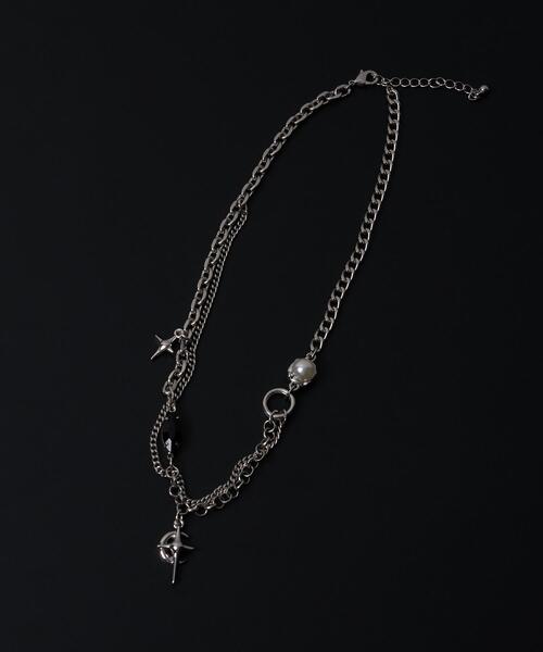 WEGO(ウィゴー)の「WEGO/MモチーフMIXチェーンネックレス(ネックレス・メンズ・その他1/その他2/その他3・FREE)」の4枚目の写真