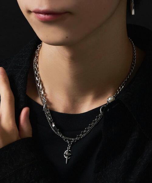 WEGO(ウィゴー)の「WEGO/MモチーフMIXチェーンネックレス(ネックレス・メンズ・その他1/その他2/その他3・FREE)」の7枚目の写真