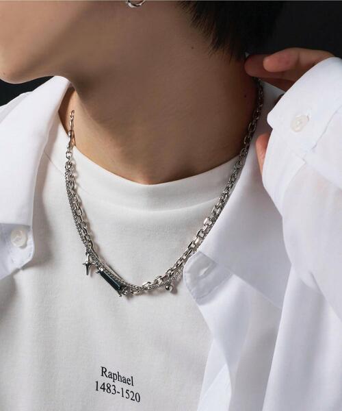 WEGO(ウィゴー)の「WEGO/MモチーフMIXチェーンネックレス(ネックレス・メンズ・その他1/その他2/その他3・FREE)」の14枚目の写真