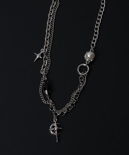 WEGO(ウィゴー)の「WEGO/MモチーフMIXチェーンネックレス(ネックレス・メンズ・その他1/その他2/その他3・FREE)」の5枚目の写真