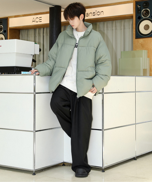 neos（ネオス）の「【neos】ルーズシルエット スタンドネック 中綿 ZIP ナイロン ブルゾン（ダウンジャケット/コート・メンズ・ブラック/カーキ/ホワイト・MEDIUM/LARGE）」の14枚目の写真
