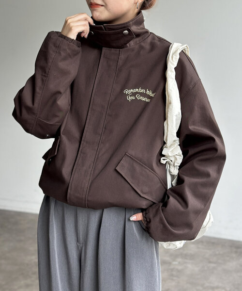 CPCM(シーピーシーエム)の「トラ刺繍ZIPブルゾン(ブルゾン・レディース・インディゴブルー/ブラウン/カーキ/ブラック・LARGE/MEDIUM)」の11枚目の写真
