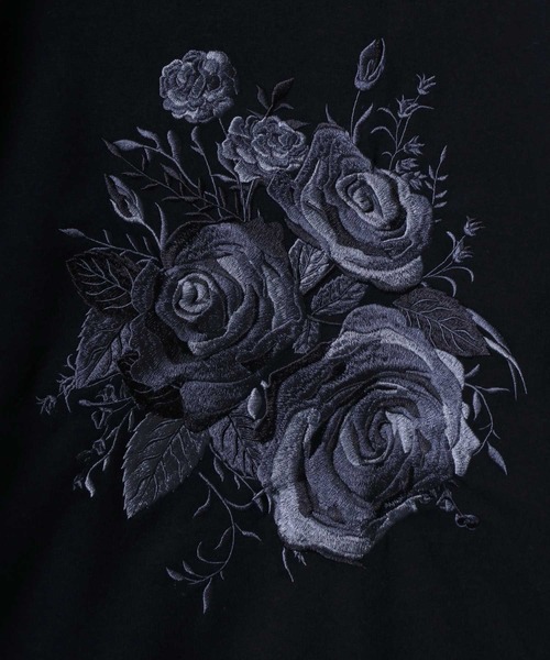 ANPAS（アンパス）の「Fleece Lining Rose Embroidery Oversized SweatShirt/裏起毛 フラワー 刺繍 オーバーサイズ スウェット トップス トレーナー メンズ（スウェット・メンズ・ホワイト/ブラック/ブラック系その他・L/M）」の9枚目の写真