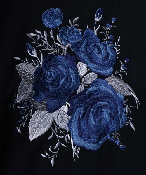 ANPAS（アンパス）の「Fleece Lining Rose Embroidery Oversized SweatShirt/裏起毛 フラワー 刺繍 オーバーサイズ スウェット トップス トレーナー メンズ（スウェット・メンズ・ホワイト/ブラック/ブラック系その他・L/M）」の10枚目の写真