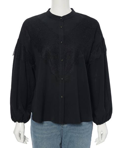 Edit Sheen（エディットシーン）の「レース切替ブラウス（シャツ/ブラウス・レディース・ブラック/チャコールグレー/ホワイト/ドット・M）」の16枚目の写真