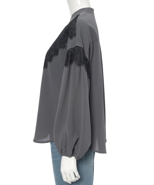 Edit Sheen（エディットシーン）の「レース切替ブラウス（シャツ/ブラウス・レディース・ブラック/チャコールグレー/ホワイト/ドット・M）」の19枚目の写真