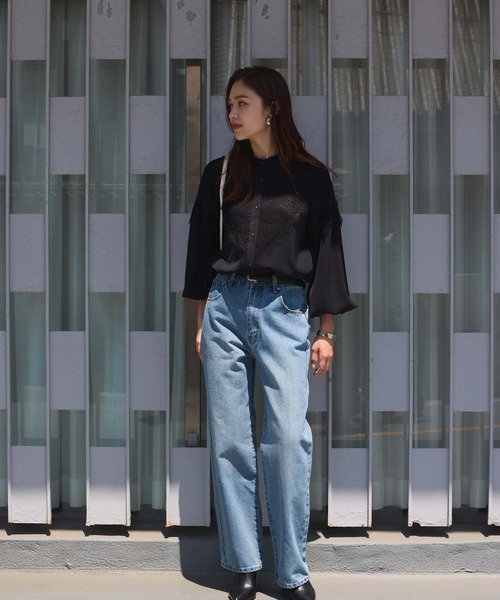 Edit Sheen（エディットシーン）の「レース切替ブラウス（シャツ/ブラウス・レディース・ブラック/チャコールグレー/ホワイト/ドット・M）」の7枚目の写真