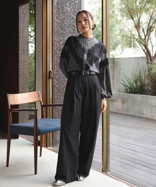 Edit Sheen（エディットシーン）の「レース切替ブラウス（シャツ/ブラウス・レディース・ブラック/チャコールグレー/ホワイト/ドット・M）」の11枚目の写真