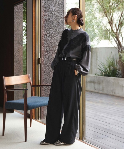 Edit Sheen（エディットシーン）の「レース切替ブラウス（シャツ/ブラウス・レディース・ブラック/チャコールグレー/ホワイト/ドット・M）」の12枚目の写真