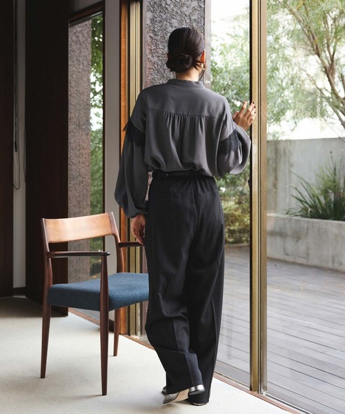 Edit Sheen（エディットシーン）の「レース切替ブラウス（シャツ/ブラウス・レディース・ブラック/チャコールグレー/ホワイト/ドット・M）」の14枚目の写真