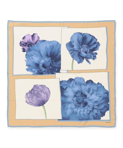 TOMORROWLAND （トゥモローランド）の「TOMORROWLAND FLAME FLOWER シルクスカーフ（バンダナ/スカーフ・レディース・ブルー系その他/イエロー系その他2・FREE）」の2枚目の写真