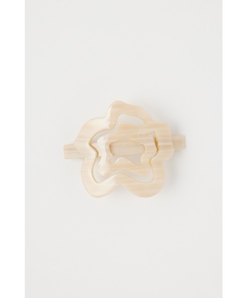 MOUSSY（マウジー）の「MARBLE FLOWER バレッタ（バレッタ/ヘアクリップ・レディース・ブラック/キナリ・FREE）」の6枚目の写真