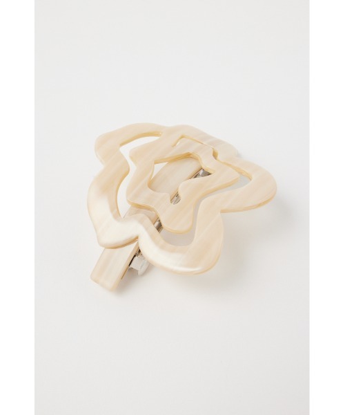 MOUSSY（マウジー）の「MARBLE FLOWER バレッタ（バレッタ/ヘアクリップ・レディース・ブラック/キナリ・FREE）」の7枚目の写真