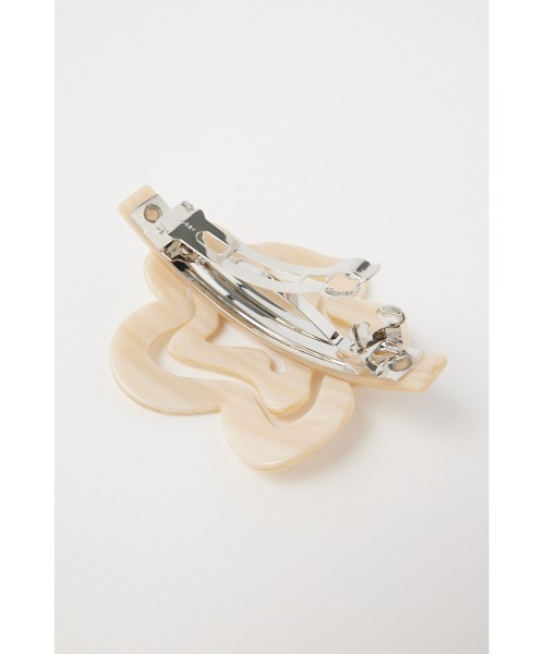 MOUSSY（マウジー）の「MARBLE FLOWER バレッタ（バレッタ/ヘアクリップ・レディース・ブラック/キナリ・FREE）」の8枚目の写真