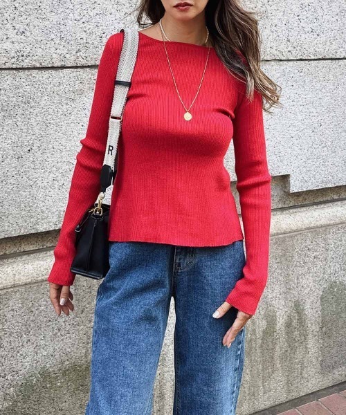 esutoreja（エストレジャ）の「リボンニットトップス（ニット/セーター・レディース・グレー/アイボリー/ブラック・FREE）」の10枚目の写真