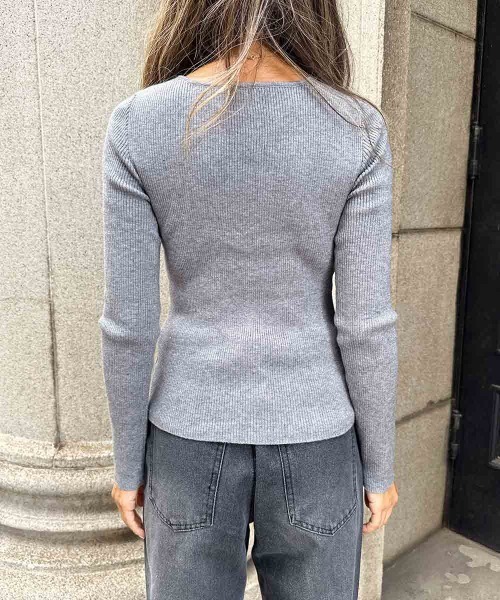 esutoreja（エストレジャ）の「リボンニットトップス（ニット/セーター・レディース・グレー/アイボリー/ブラック・FREE）」の15枚目の写真