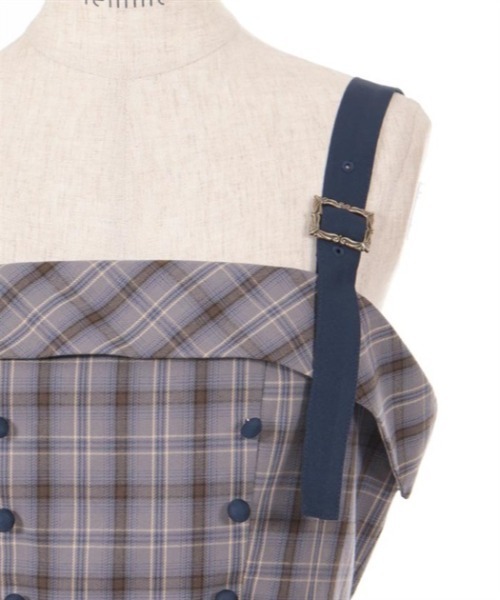 バックリボンチェック柄ジャンパースカート（ジャンパースカート）｜axes femme（アクシーズファム）