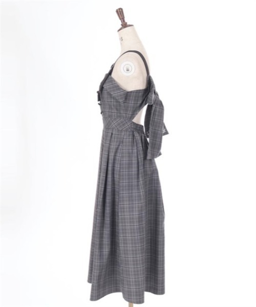 バックリボンチェック柄ジャンパースカート（ジャンパースカート）｜axes femme（アクシーズファム）