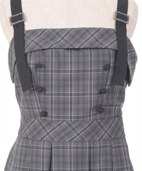 バックリボンチェック柄ジャンパースカート（ジャンパースカート）｜axes femme（アクシーズファム）