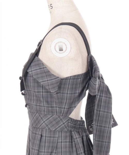 バックリボンチェック柄ジャンパースカート（ジャンパースカート）｜axes femme（アクシーズファム）