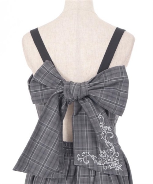 バックリボンチェック柄ジャンパースカート（ジャンパースカート）｜axes femme（アクシーズファム）