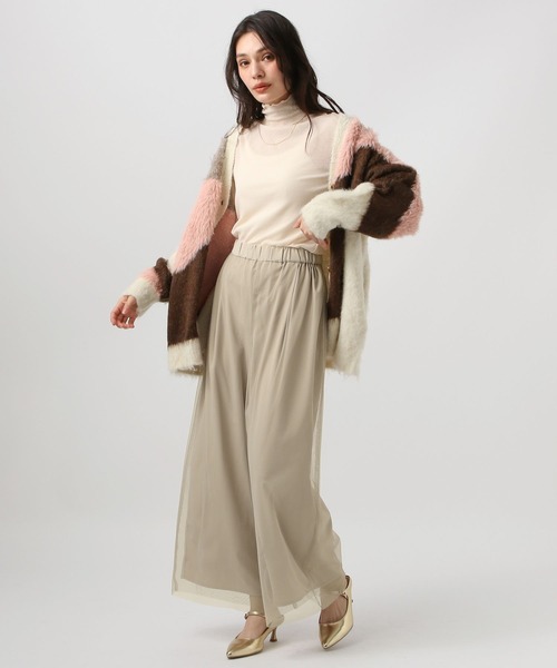 BAYFLOW（ベイフロー）の「[トレンドのチュール素材]シアーレイヤードパンツ（その他パンツ・レディース・ブラック/グレイッシュベージュ・SMALL/MEDIUM）」の7枚目の写真