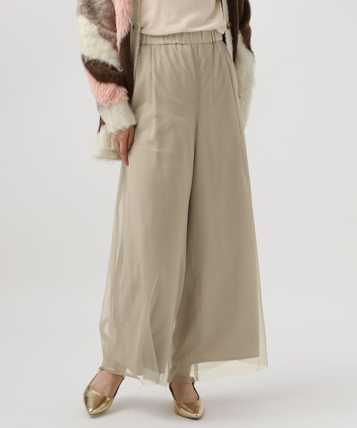 BAYFLOW（ベイフロー）の「[トレンドのチュール素材]シアーレイヤードパンツ（その他パンツ・レディース・ブラック/グレイッシュベージュ・SMALL/MEDIUM）」の8枚目の写真