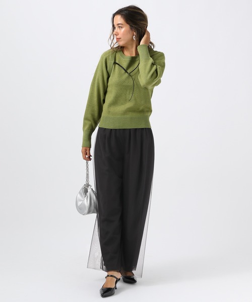 BAYFLOW（ベイフロー）の「[トレンドのチュール素材]シアーレイヤードパンツ（その他パンツ・レディース・ブラック/グレイッシュベージュ・SMALL/MEDIUM）」の22枚目の写真