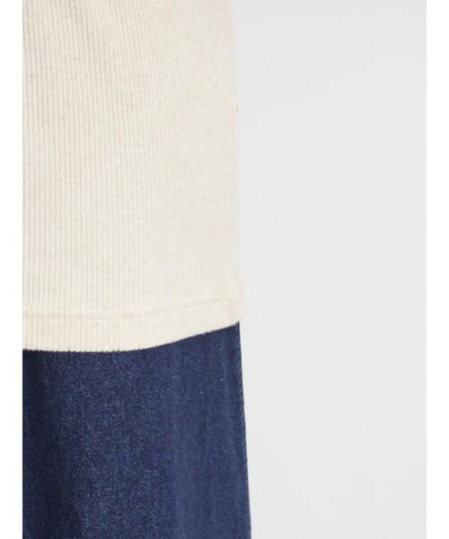 Samansa Mos2（サマンサ モスモス）の「配色メローリブクルーネックインナー（Tシャツ/カットソー・レディース・イエロー/チャコールグレー/グリーン/キナリ・F）」の18枚目の写真