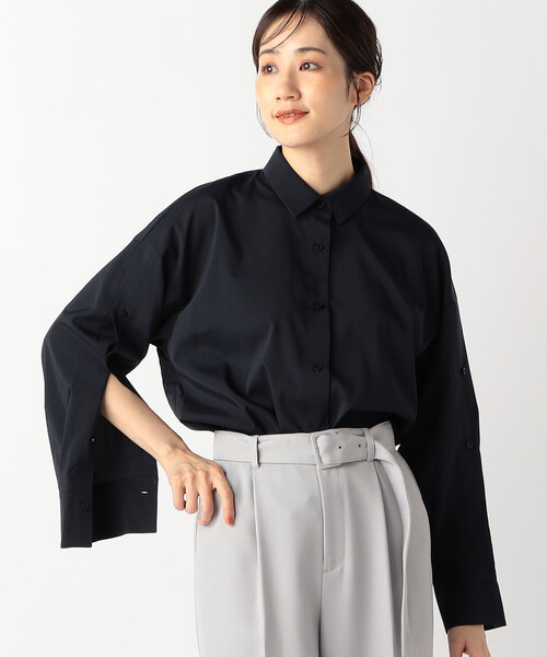 COMME CA ISM(コムサイズム)の「スリットスリーブ シャツ(シャツ/ブラウス・レディース・ホワイト/ネイビー・MEDIUM/LARGE)」の9枚目の写真
