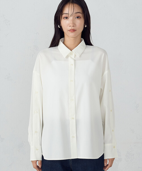 COMME CA ISM(コムサイズム)の「スリットスリーブ シャツ(シャツ/ブラウス・レディース・ホワイト/ネイビー・MEDIUM/LARGE)」の10枚目の写真