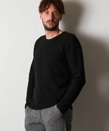 HIDEAWAYS NICOLE（ハイダウェイニコル）の「バイヤスジャガードクルーネックニット（ニット/セーター）」