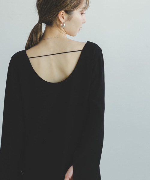 セール】ワイドネックIラインワンピース（ワンピース）｜NOBLE  