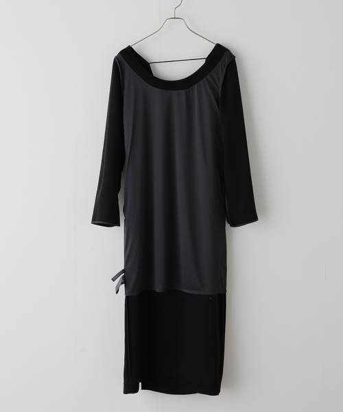 セール】ワイドネックIラインワンピース（ワンピース）｜NOBLE  