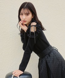 SWINGLE | ショルダーフリルリボンニットプルオーバー(ニット/セーター)