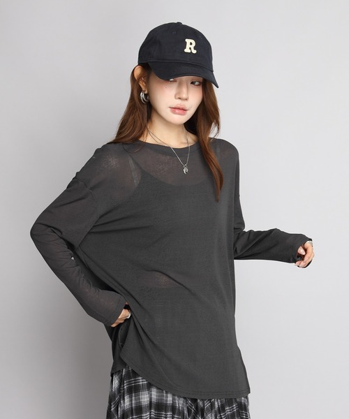 by LEGNA(バイレグナ)の「【全17色】選べるサイズ シアーTシャツ(Tシャツ/カットソー・レディース・ホワイト/ダークブラウン/ワインレッド/モカ/ネイビー/チャコール/アイボリー/ライトグレー/ブラック/オリーブ/ライトブルー/ピンク/ダルブルー系/イエロー/ダルブルー系2/オリーブ系2/グレー系2/ホワイト系2/ブラック系2/ピンク系2/ピンク系3/ブルー系3/ブラック系3/グレー系3/ライトグレー系3/ホワイト系3/ブラック系5/ライトグレー系5/ダルブルー系5/ホワイト系5/グレー系5/アイボリー系5/ピンク系5/ブルー系5/ブラック系4/ピンク系4/ライトグレー系4/ホワイト系4/アイボリー系4/ブラック系6/ネイビー系6/ホワイト×ブルー/ホワイト×グレー/グレー系6/アイボリー系6/ホワイト×イエロー/ブラック×ホワイト/ライトグレー系6/ダークブルー/グリーン/サーモンピンク・LARGE/MEDIUM/FREE/M-Short/L-Short)」の22枚目の写真
